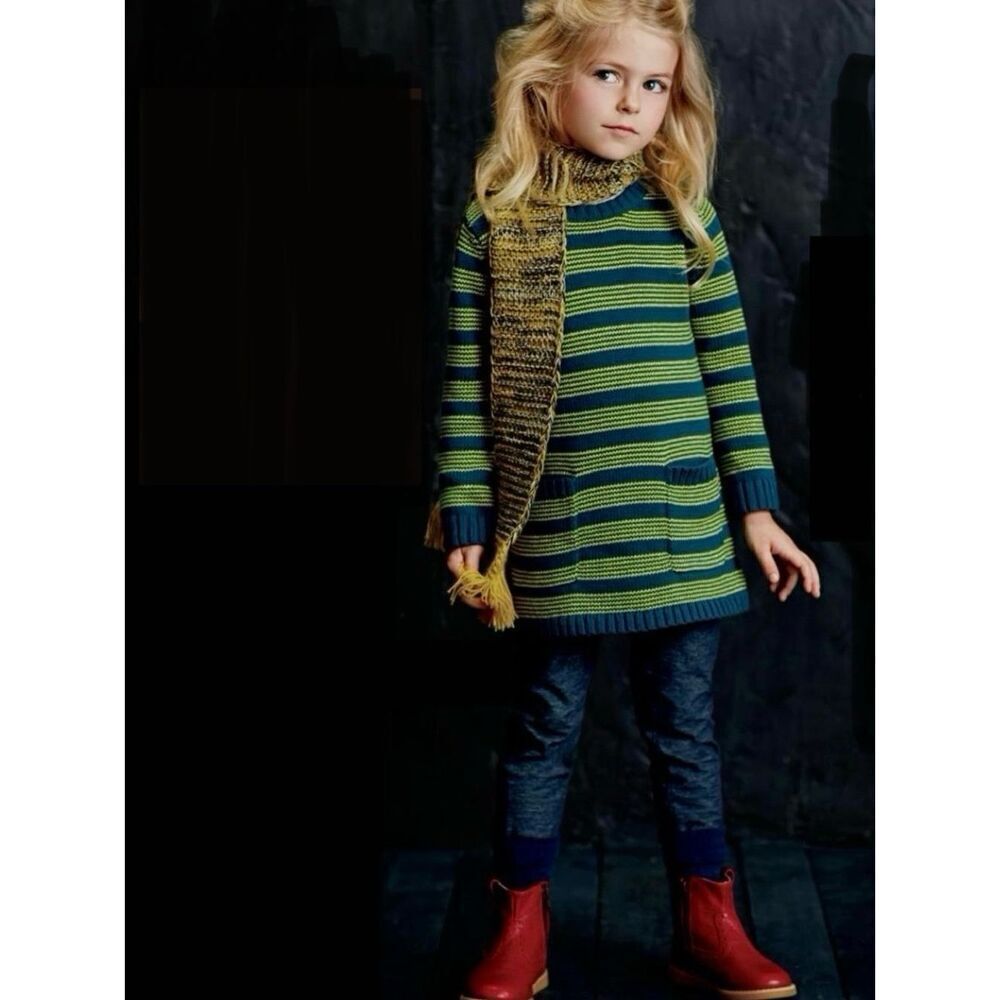 Tea Collection Toddler Girls 2 Marzella Stripe Sweater Tunic in Tidal